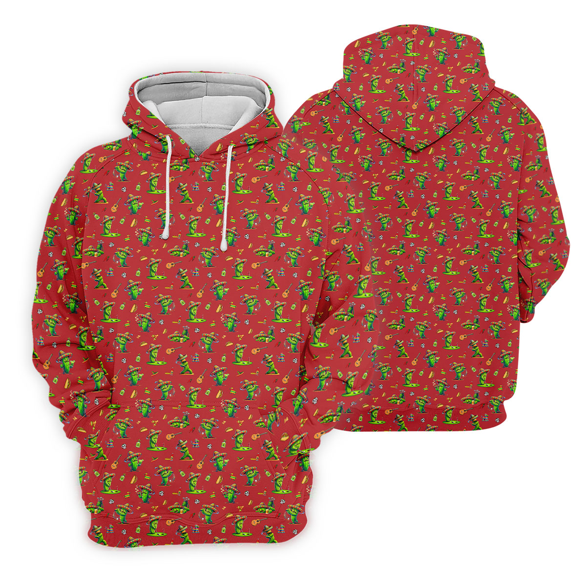 Cartoon Mustach Funny Cactus Cinco De Mayo Celebration Fiesta Themed Red Golf Shirt For Women