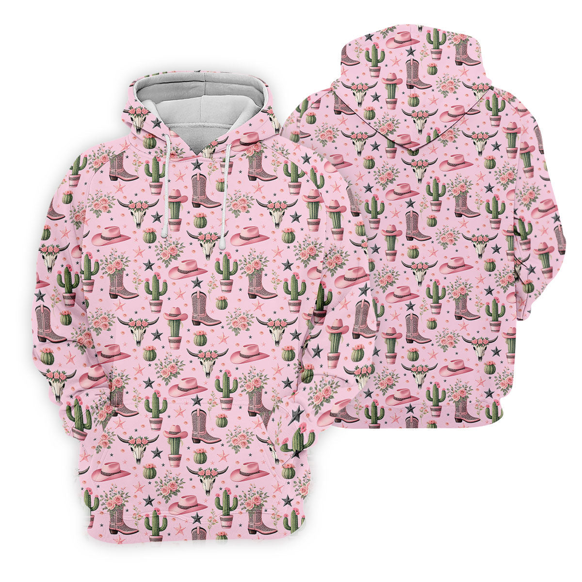 Pink Western Boots Roses Cactus Pattern Hawaiian Golf Shirt, Printed Golf Shirt, Women’s Golf Apparel