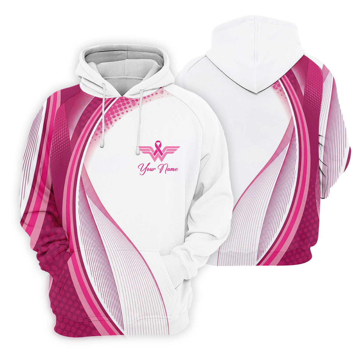 Custom Pink Ribbon Breast Cancer Golf Polo Shirt, Golf Tops For Women, Ladies Golf Shirt