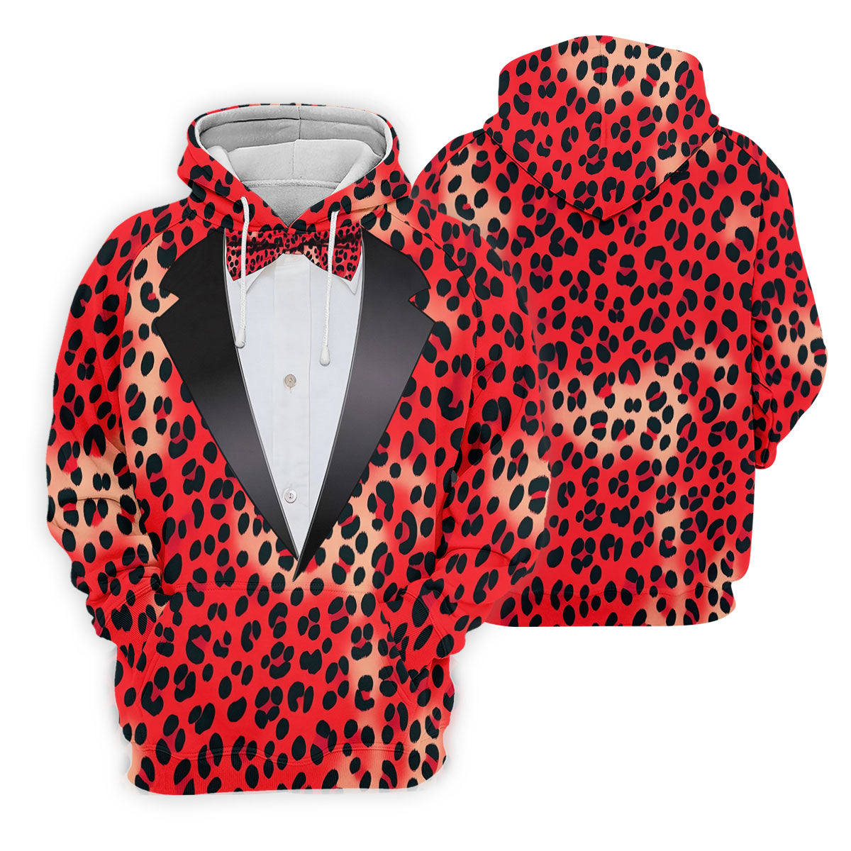 Red Leopard Funny Costume Hawaiian Golf Shirt, Polo Shirts For Men, Golf Shirts For Men