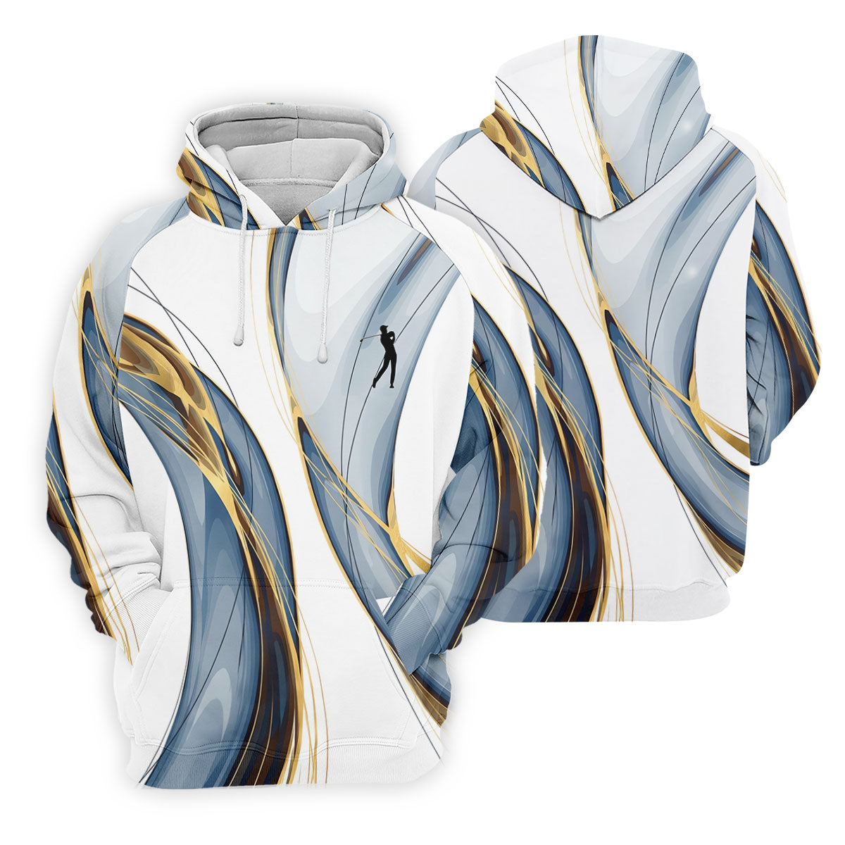 Abstract Line Art Retro Golf Shirt, Golf Shirts For Men, Polo Shirts For Men, Golf Gift For Men