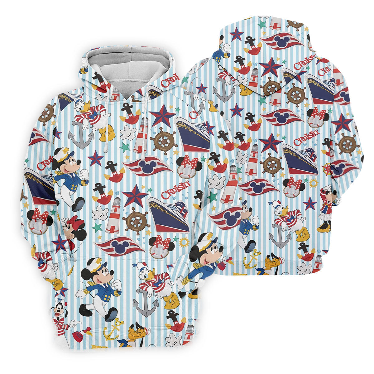 Nautical Cruise Cartoon Pattern Golf Polo Shirt, Womens Golf Tops, Ladies Golf Shirt