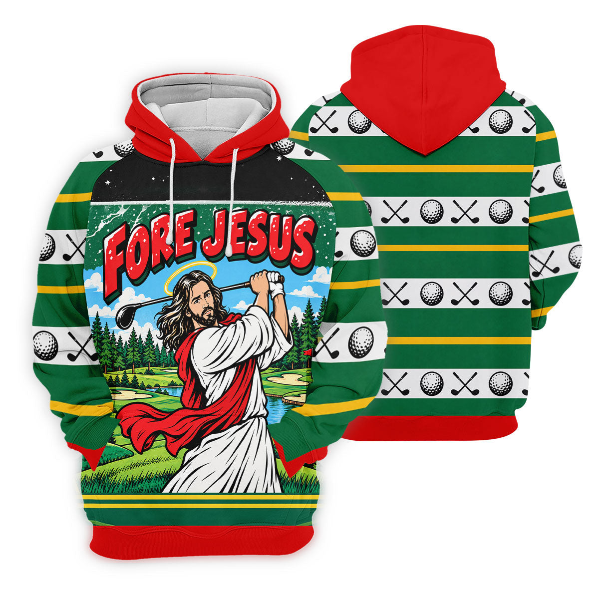 Fore Jesus Golf Swing Christmas Golf Shirt, Golf Gifts For Women, Ladies Golf Apparel