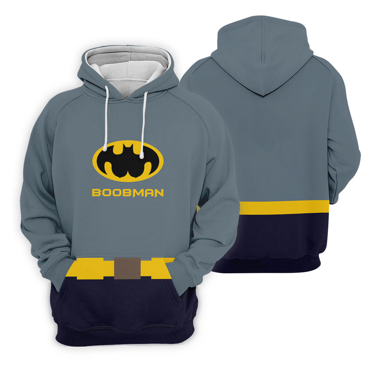 Boobman Comic Hero Logo Belt Golf Polo Shirt, Men's Polo Shirt, Funny Golf Apparel, Performance Golf Shirt