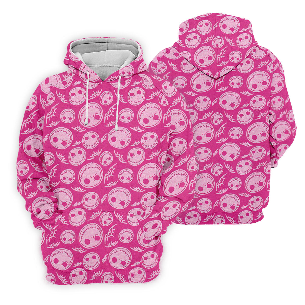 Pink Stitched Skull Halloween Golf Polo Shirt, Golf Shirts For Men, Mens Golf Apparel