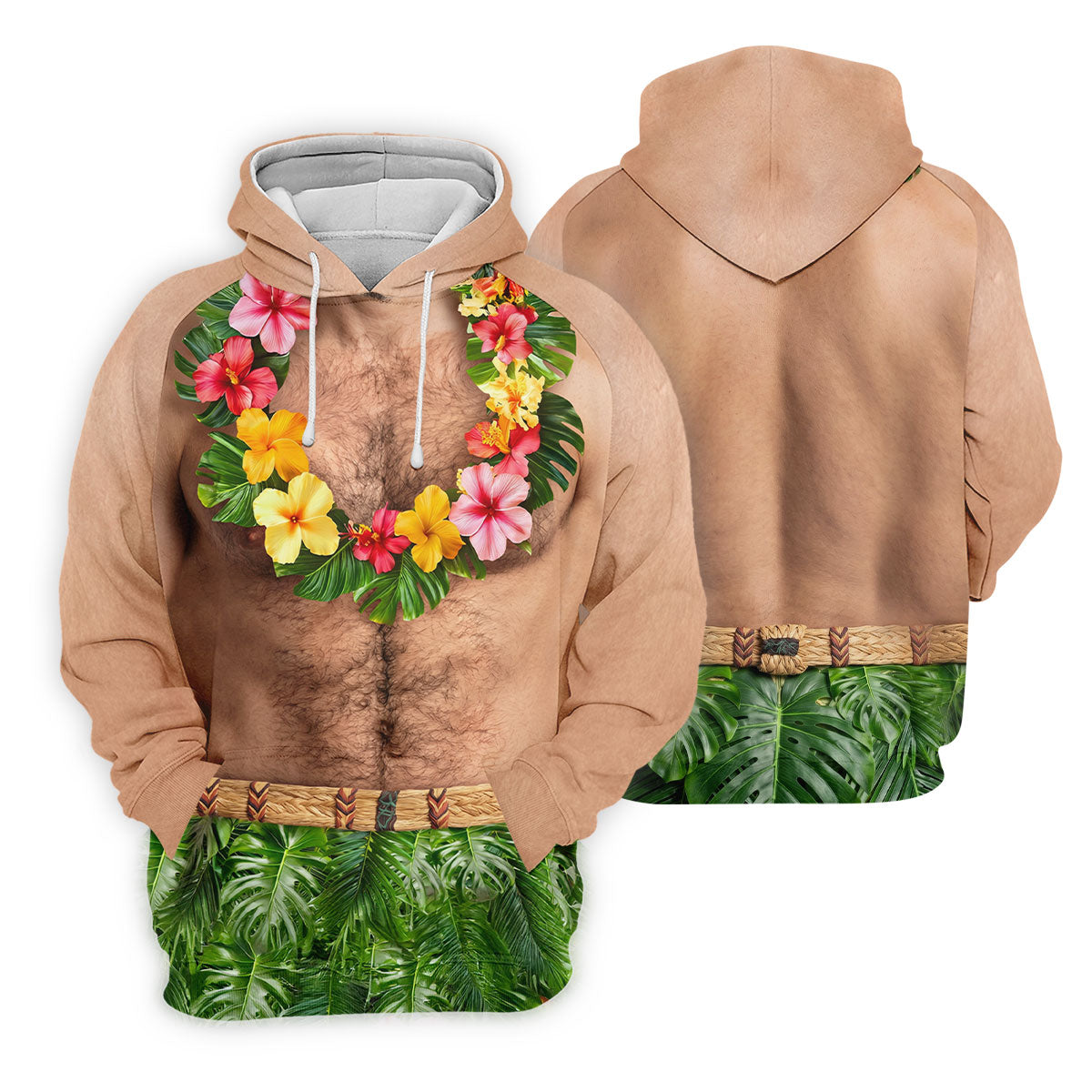 Tropical Theme Party Men's Funny Golf Shirts, Hawaiian Golf Shirt, Polo Shirts For Men