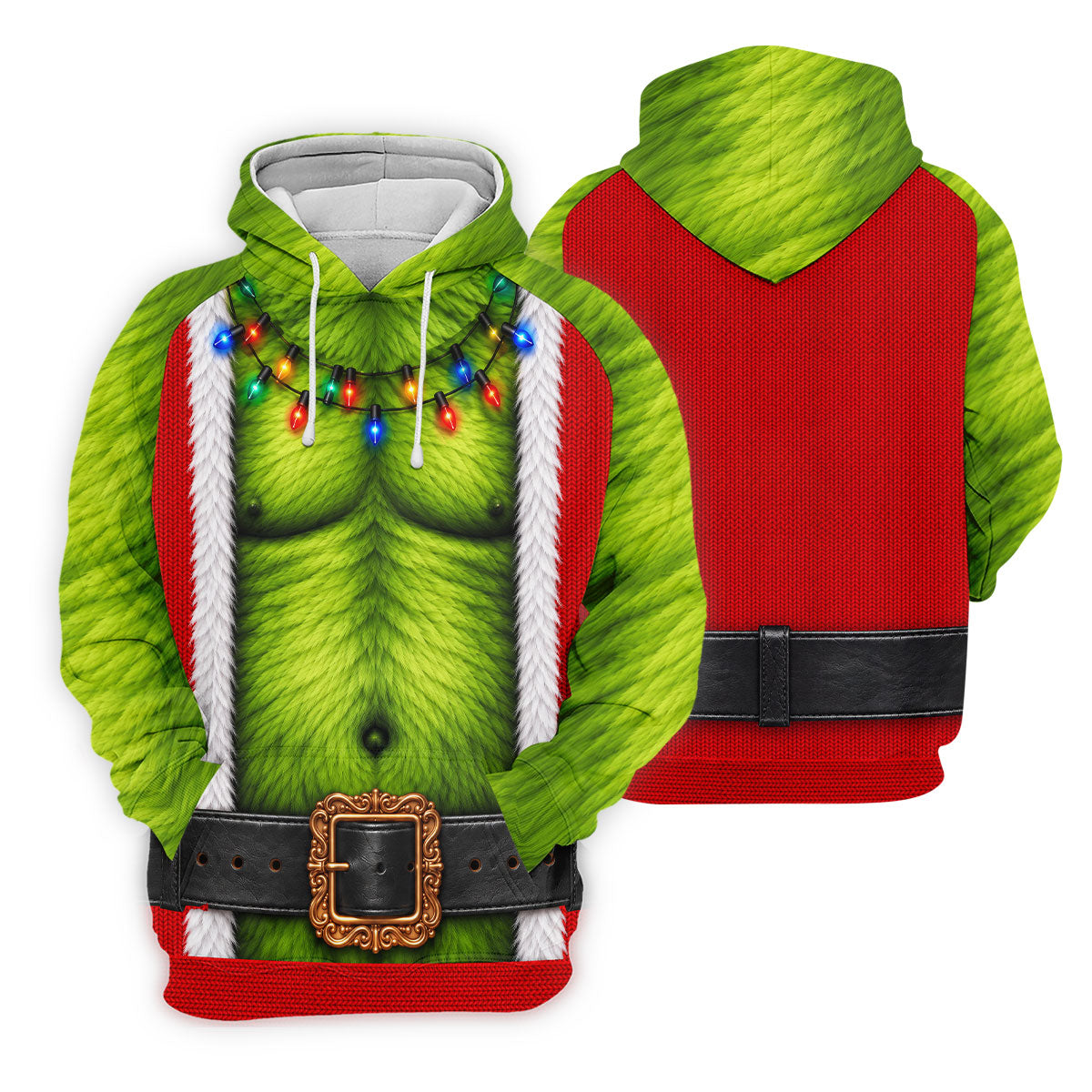 Green Furry Christmas Lights Golf Polo Shirt, Christmas Golf Shirt, Women’s Golf Apparel