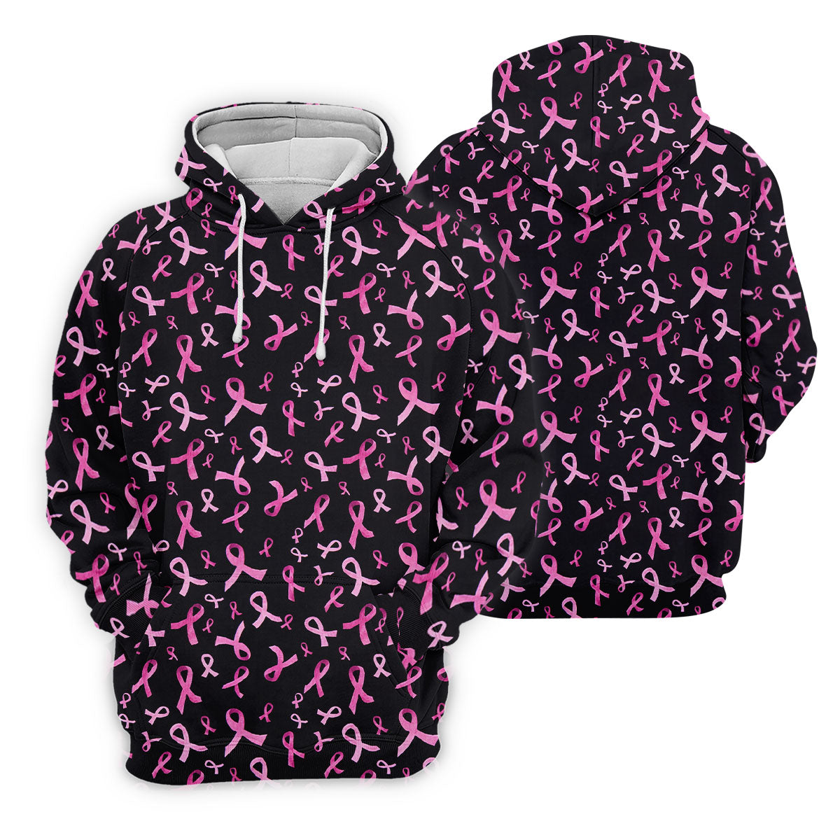 Watercolor Pink Ribbon Breast Cancer Polo Shirt, Polo Shirts For Men, Printed Golf Shirts