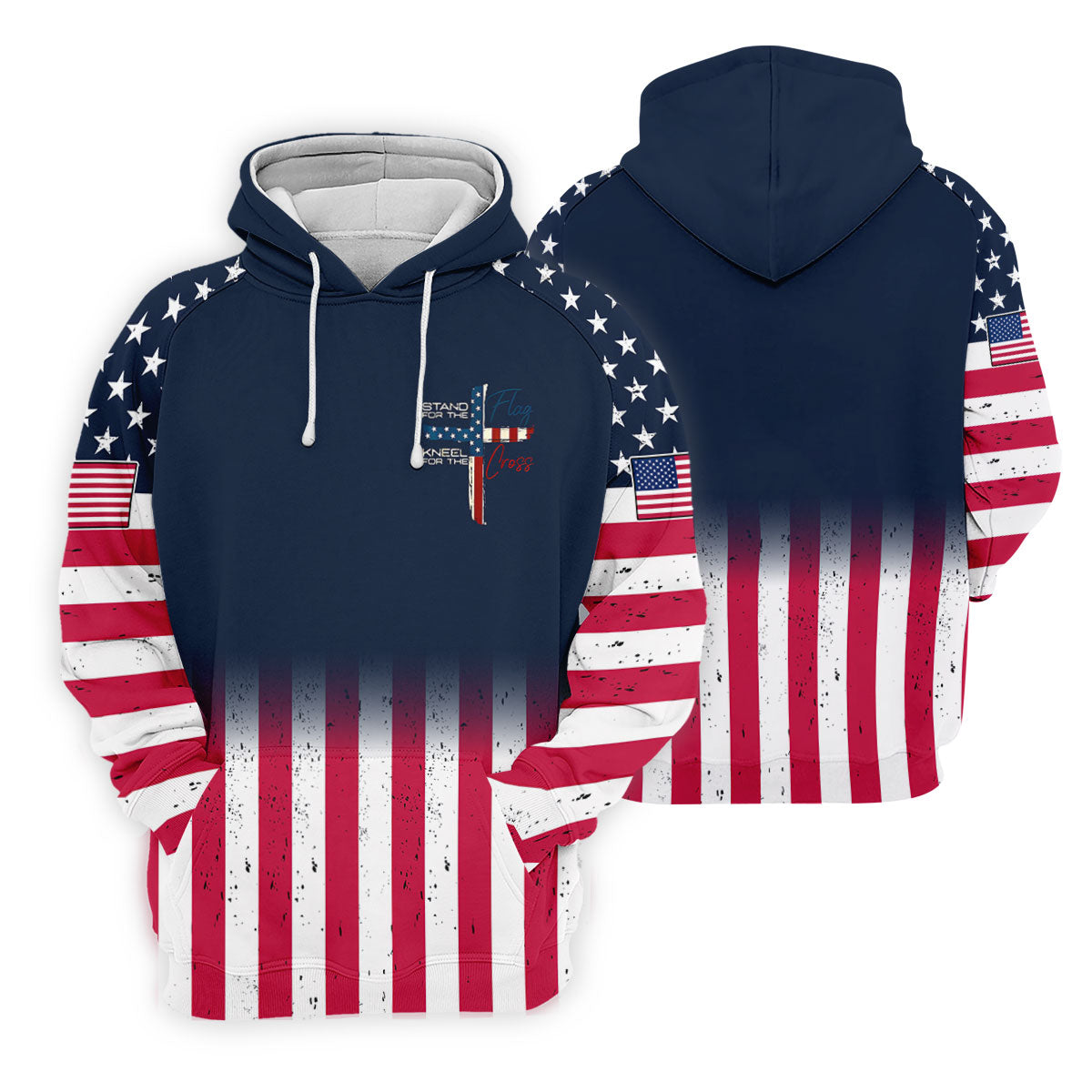 Stand For The Flag Kneel For The Cross Patriotic Golf Shirt, 250 Years 4th Of July Golf Shirt For Women