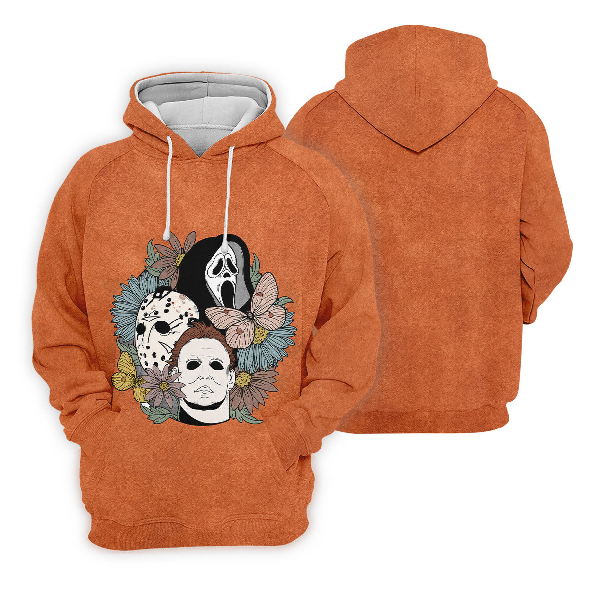 Floral Horror Mask Trio Halloween Golf Polo Shirt, Men's Golf Shirt, Mens Golf Apparel