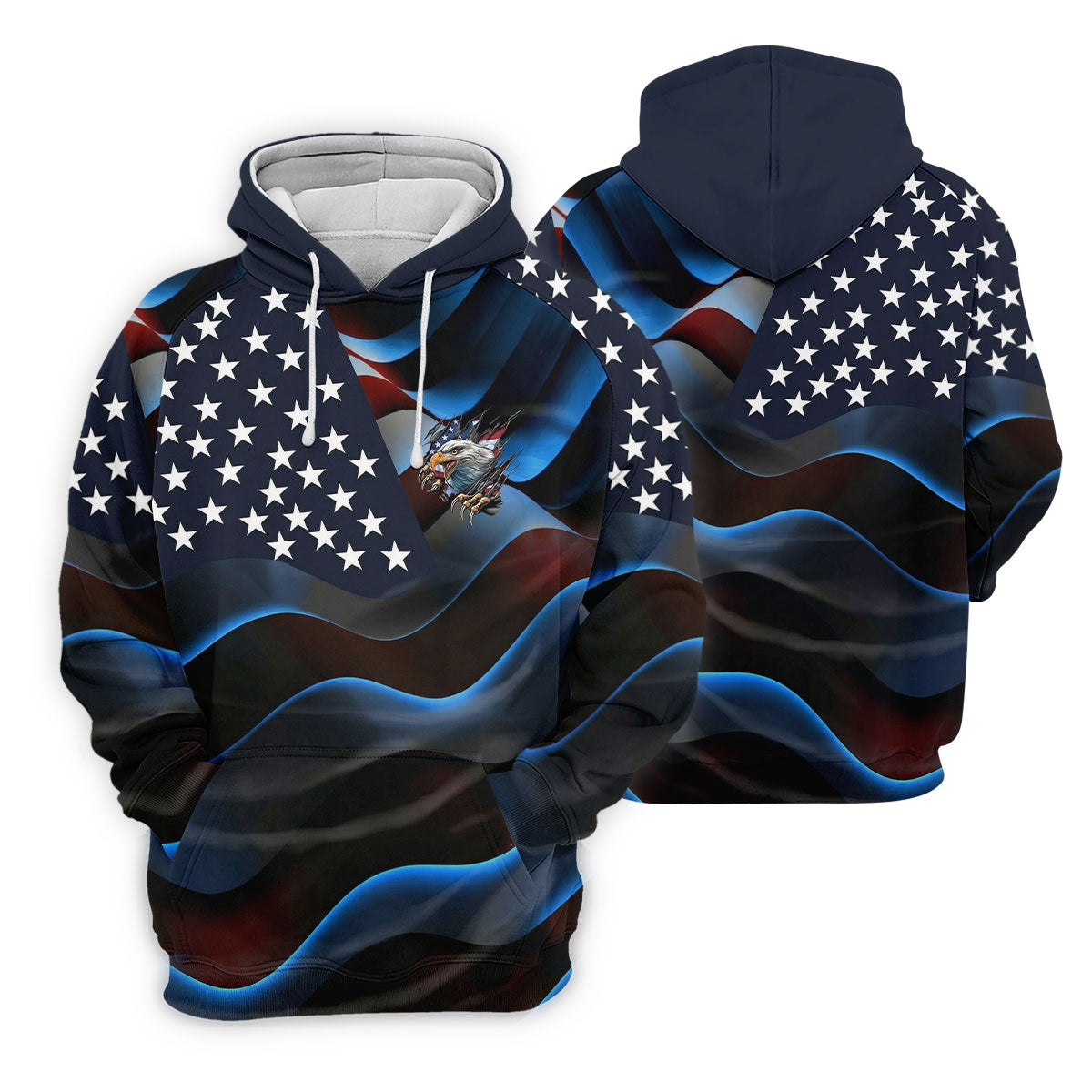 Gradient Stripes And Stars Patriotic 4th Of July Golf Shirt, 250 Years Golf Shirts For Men