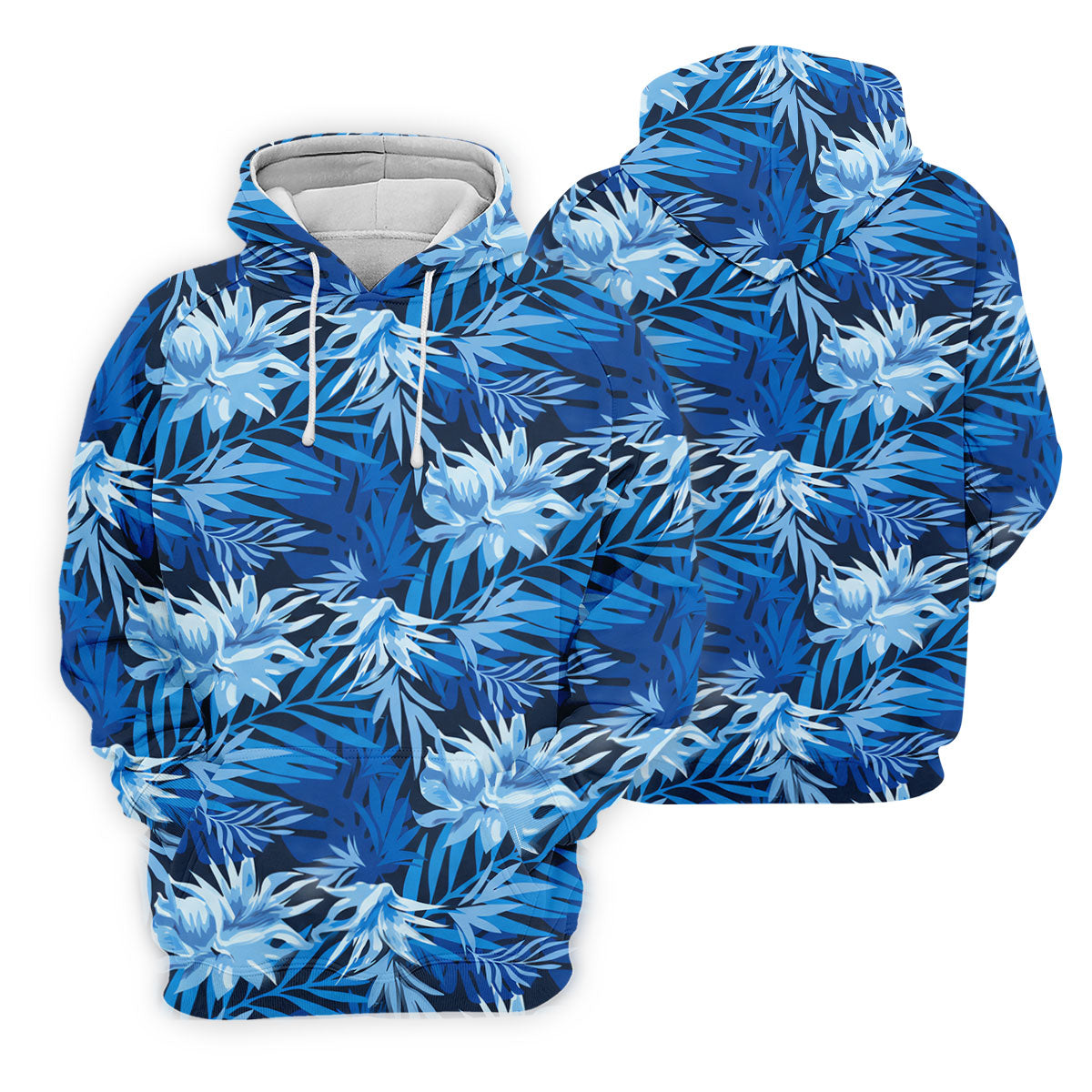 Blue Tropical Hibiscus Floral Golf Shirt, Womens Golf Tops, Women’s Golf Apparel