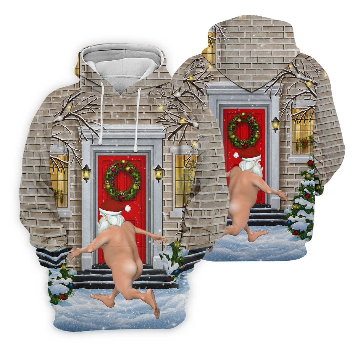 Women's Streaking Santa Doorbell Golf Shirt, Christmas Golf Shirt, Women’s Golf Apparel