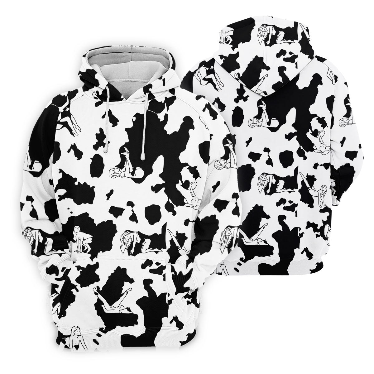 Cow Print Golf Shirt, Adult Humor Hidden Pin Up Pattern, Golf Shirt For Women