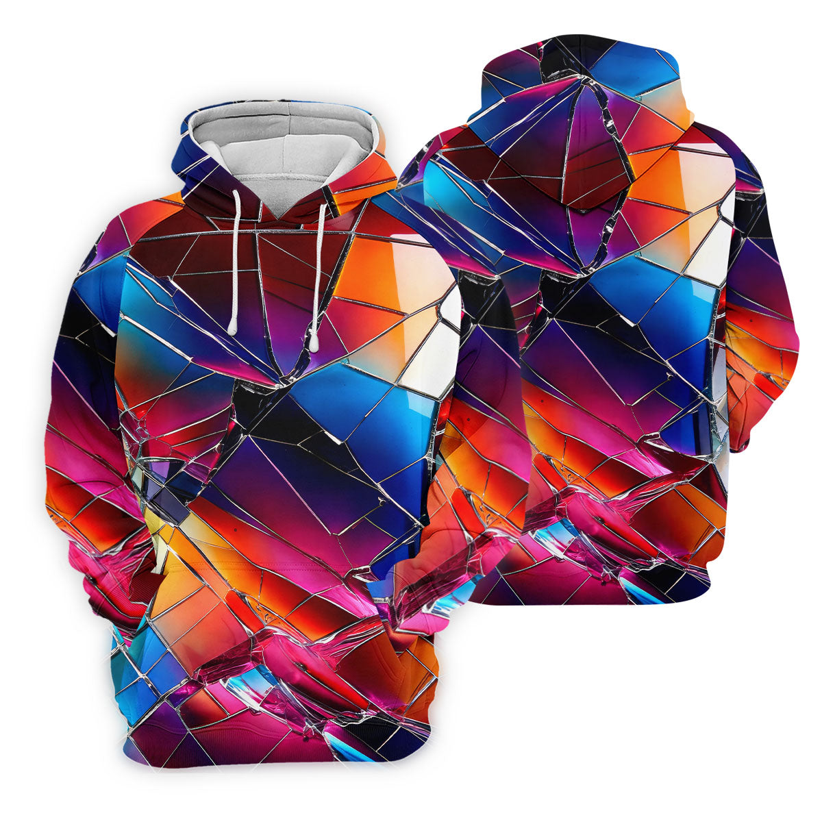 Colorful Broken Glass Abstract Golf Polo Shirt, Golf Tops For Women, Performance Golf Shirt