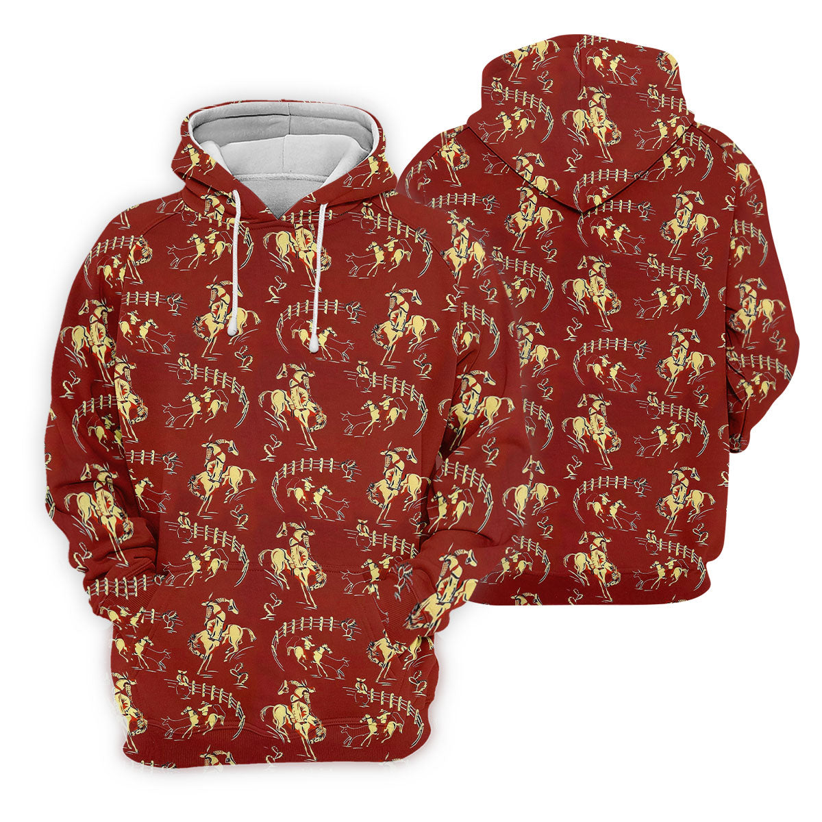 Vintage Rodeo Cowboy Pattern Golf Polo Shirt, Mens Golf Apparel, Hawaiian Golf Shirt