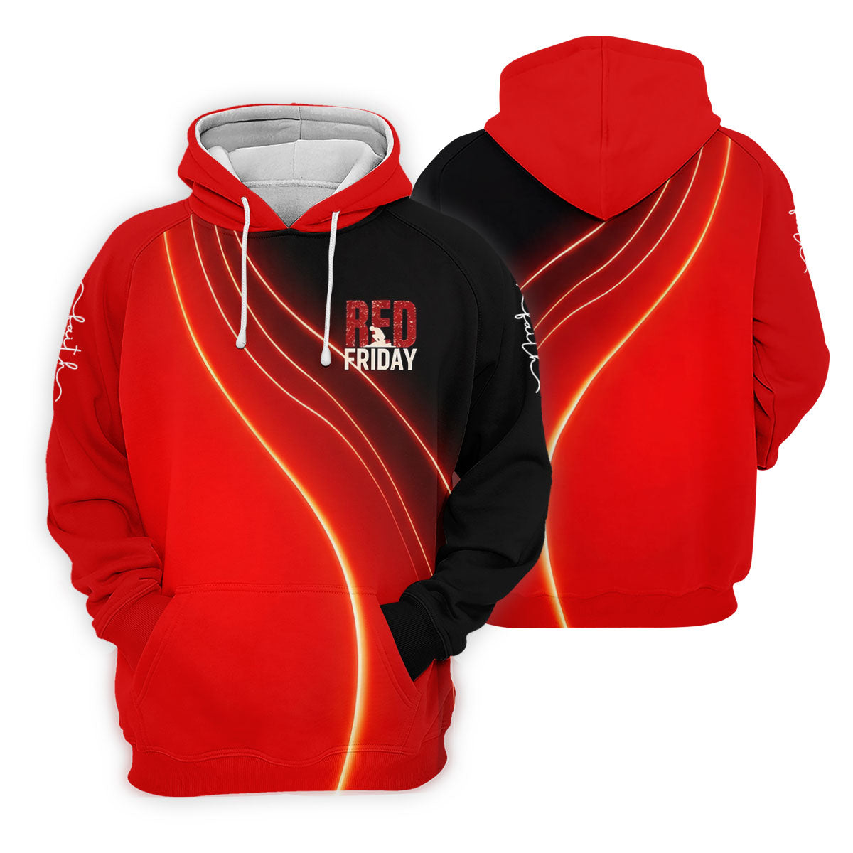 Red Friday Red Black Gradient Faith 4th Of July Golf Shirt, 250 Years Polo Shirts For Men