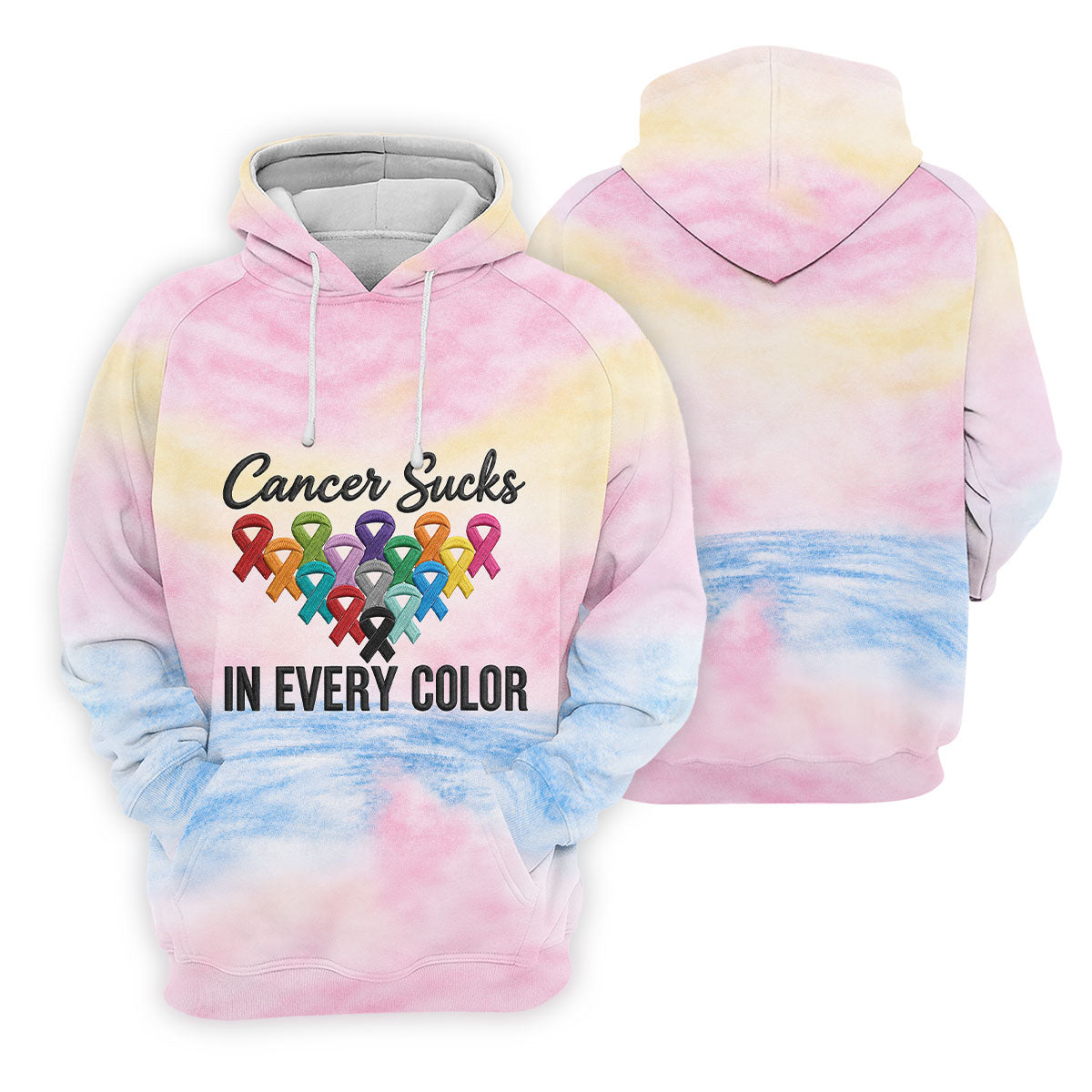 Cancer Sucks In Every Color Ribbon Polo Shirt, Ladies Golf Tops, Women’s Golf Polo