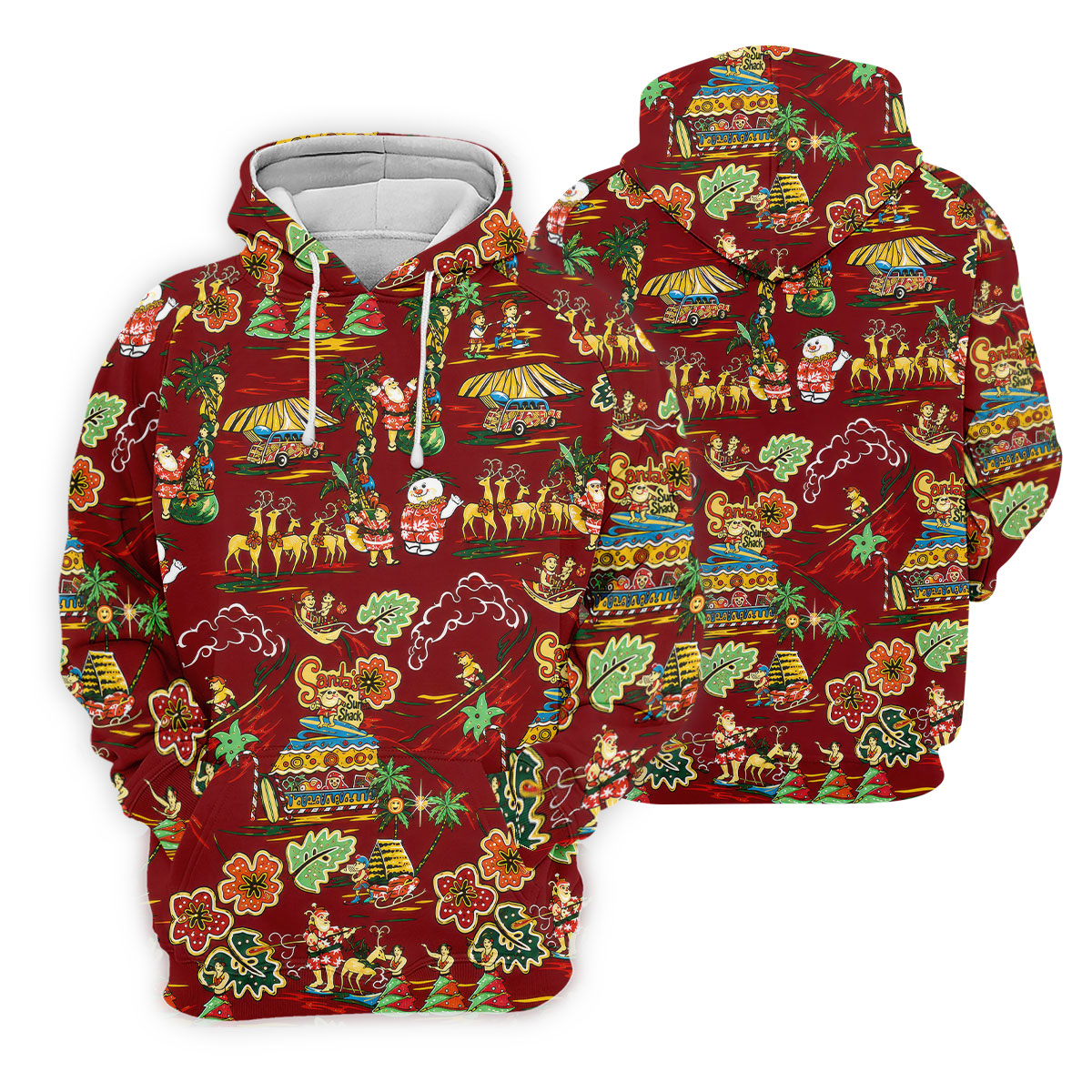 Women's Tropical Santa Surf Shack Golf Shirt, Christmas Golf Shirt, Women’s Golf Apparel