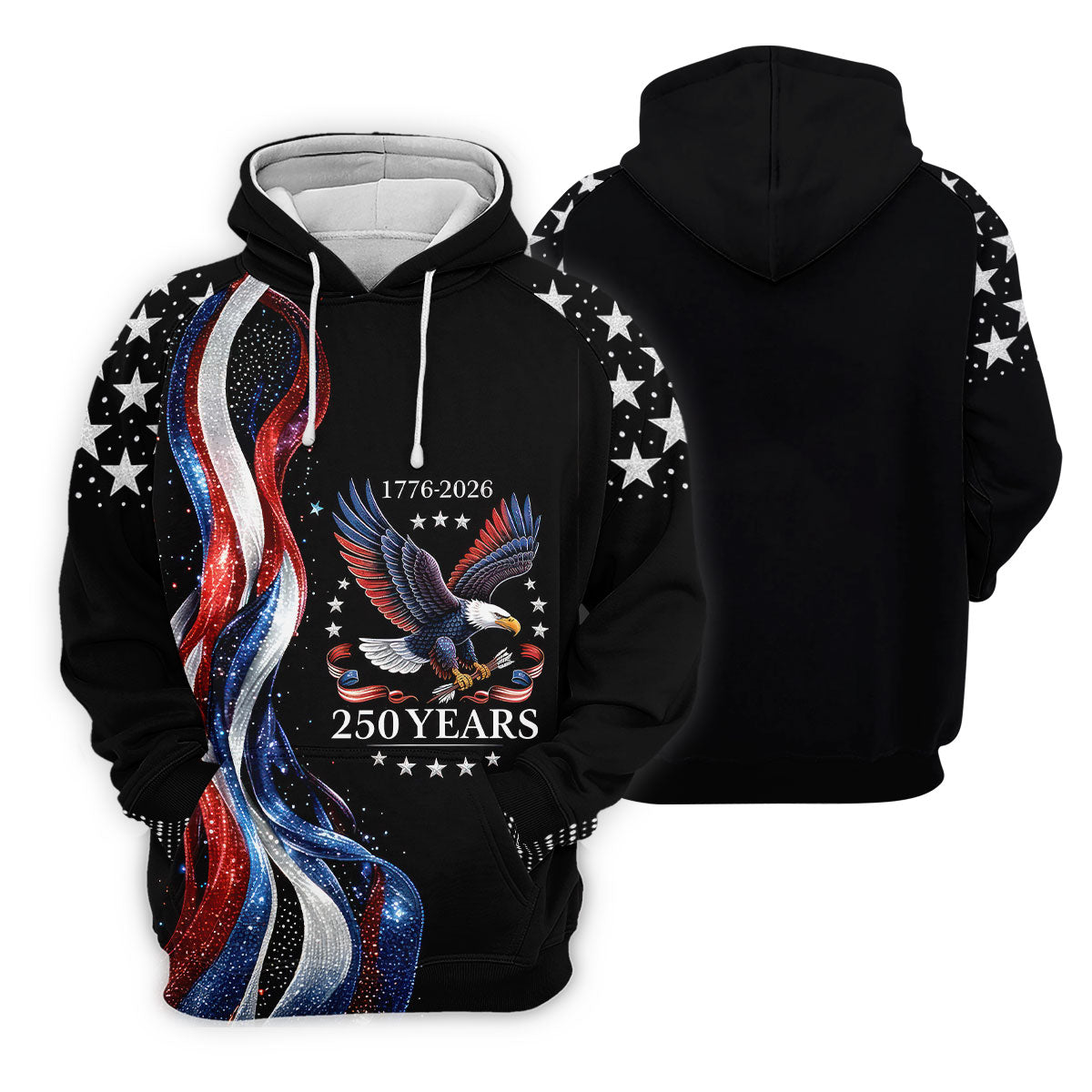 USA 250th Anniversary Bald Eagle Galaxy Art Golf Shirt, Patriotic 4th Of July Golf Shirt For Women