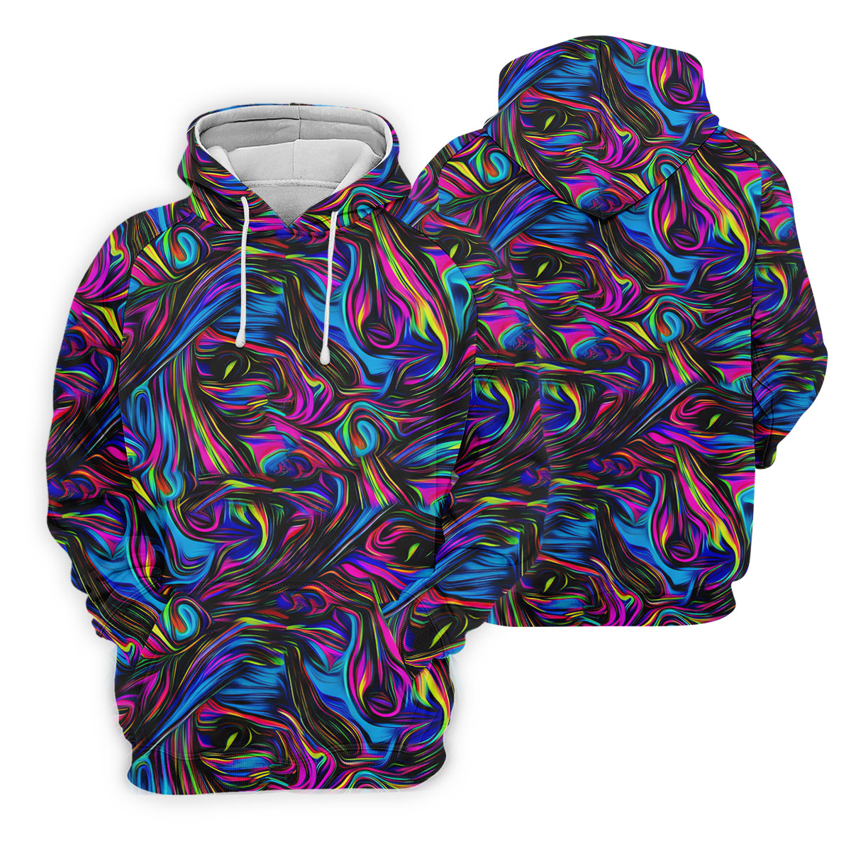 Vibrant Neon Liquid Marble Abstract Golf Shirt, Women’s Golf Tops, Women’s Golf Apparel