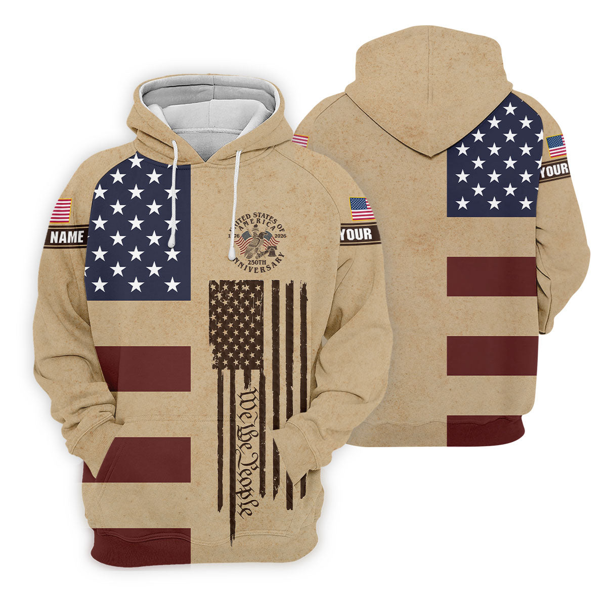 We The People 250th Anniversary Retro Golf Shirt, Patriotic 4th Of July Golf Shirts For Men