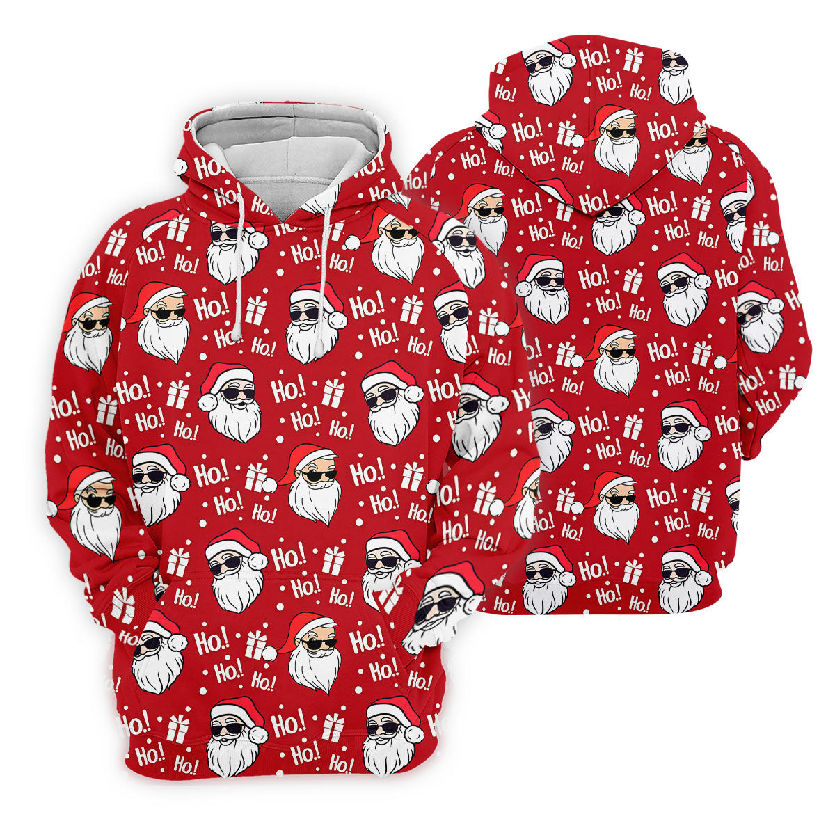 Santa Claus Pattern Christmas Red Golf Tops For Men, Christmas Golf Shirt, Polo Shirts For Men