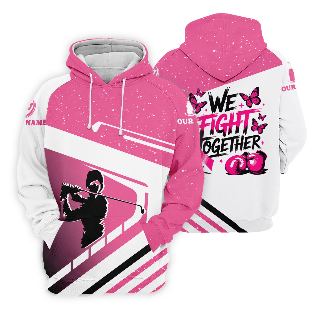 Custom We Fight Together Breast Cancer Polo Shirt, Women’s Golf Polo, Ladies Golf Top