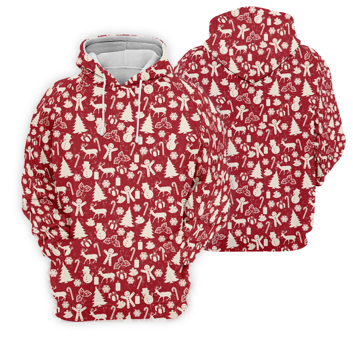 Gingerbread Man Christmas Pine Tree Candy Canes Red And White Polo Shirts For Men, Christmas Golf Shirt