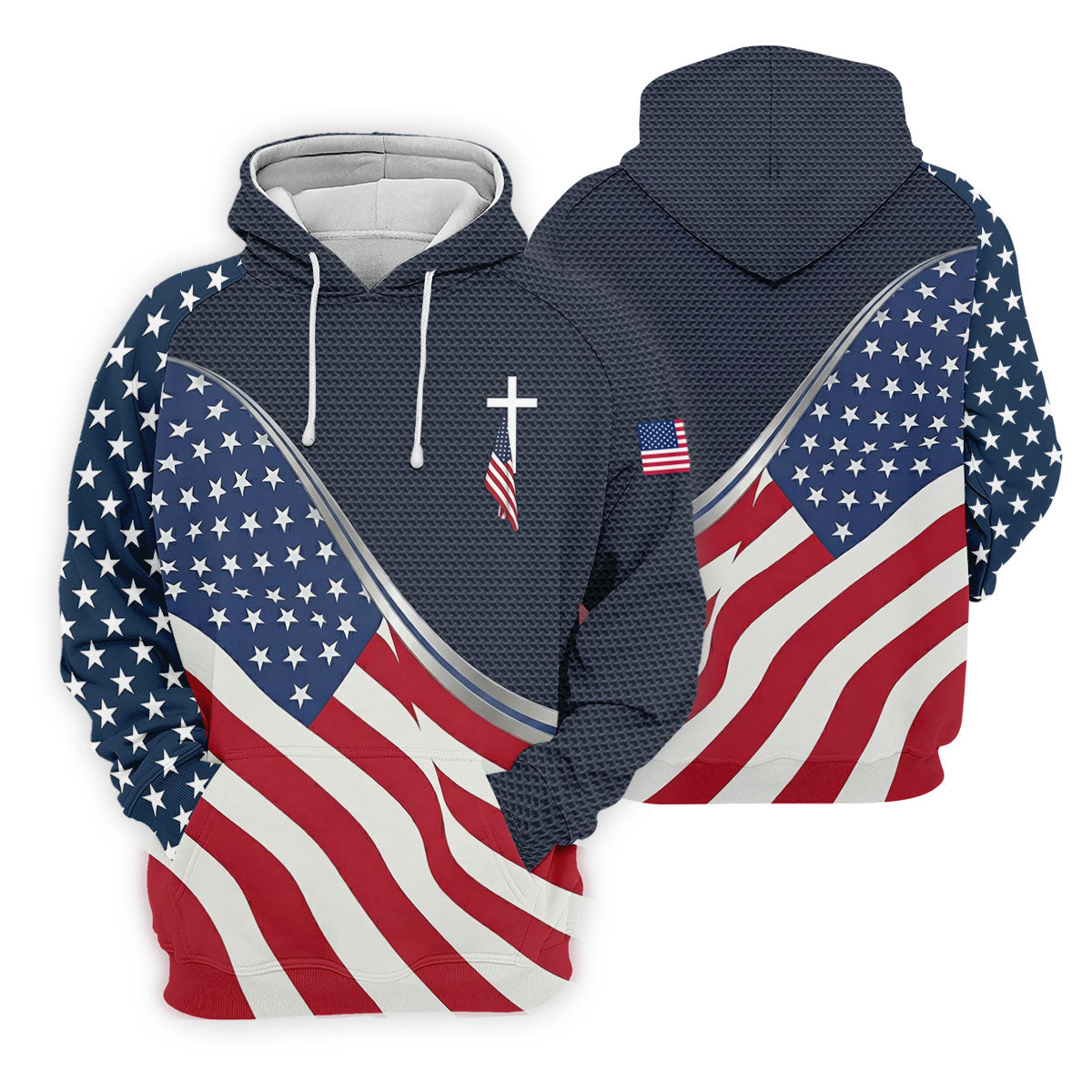 Christian American Flag Cross Golf Polo Shirt, Women's Golf Polo, Golf Tops For Women