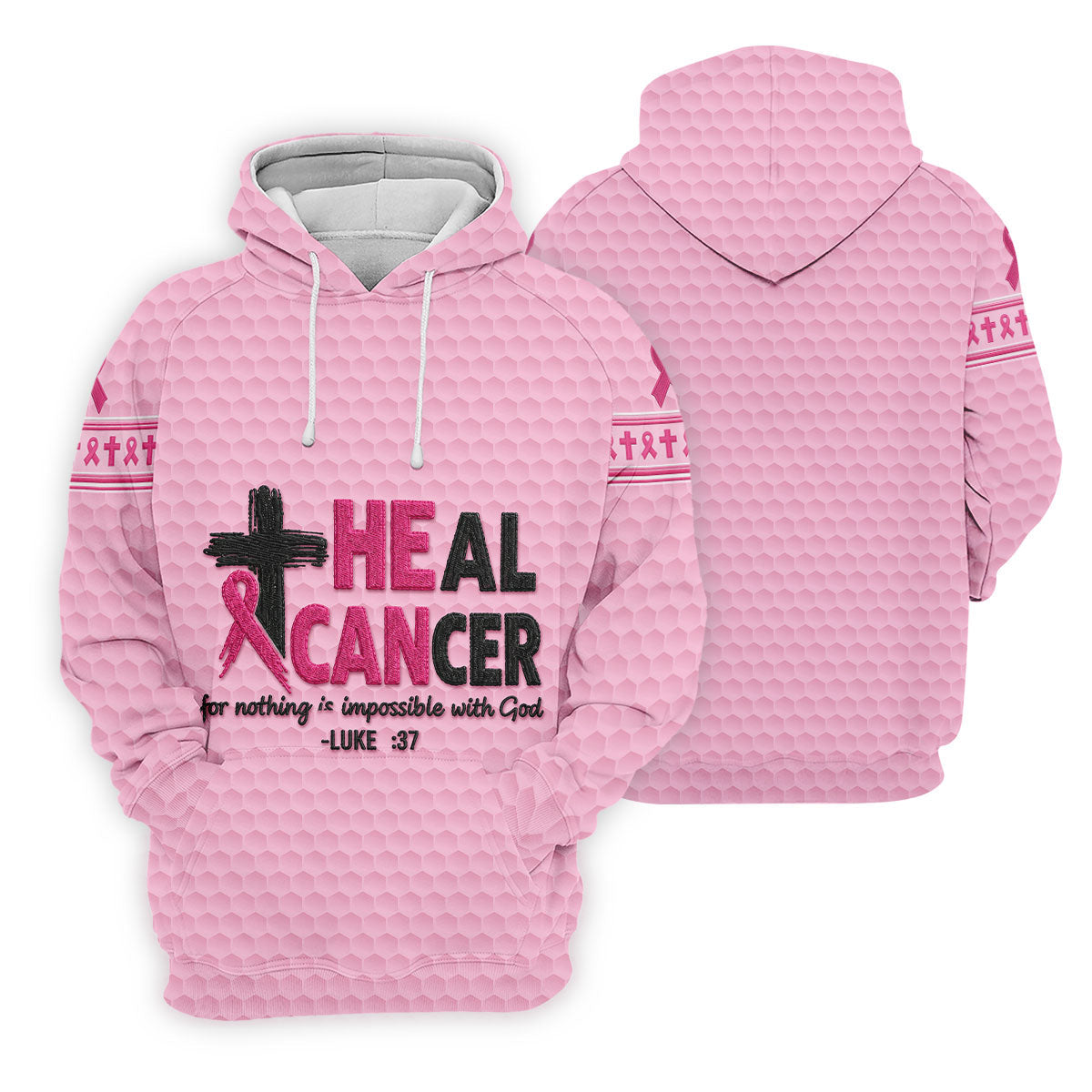 Heal Cancer Faith Pink Breast Cancer Awareness Shirt, Womens Golf Polo, Golf Shirts For Women