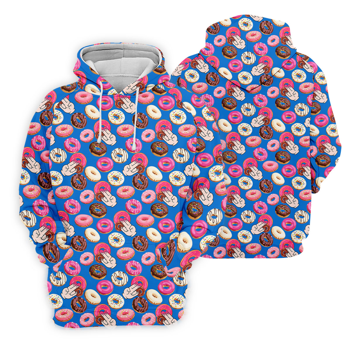 Funny Donut Adult Humor Blue And Pink Fun Golf Shirts For Men, Valentines Golf Gift, Polo Shirts For Men