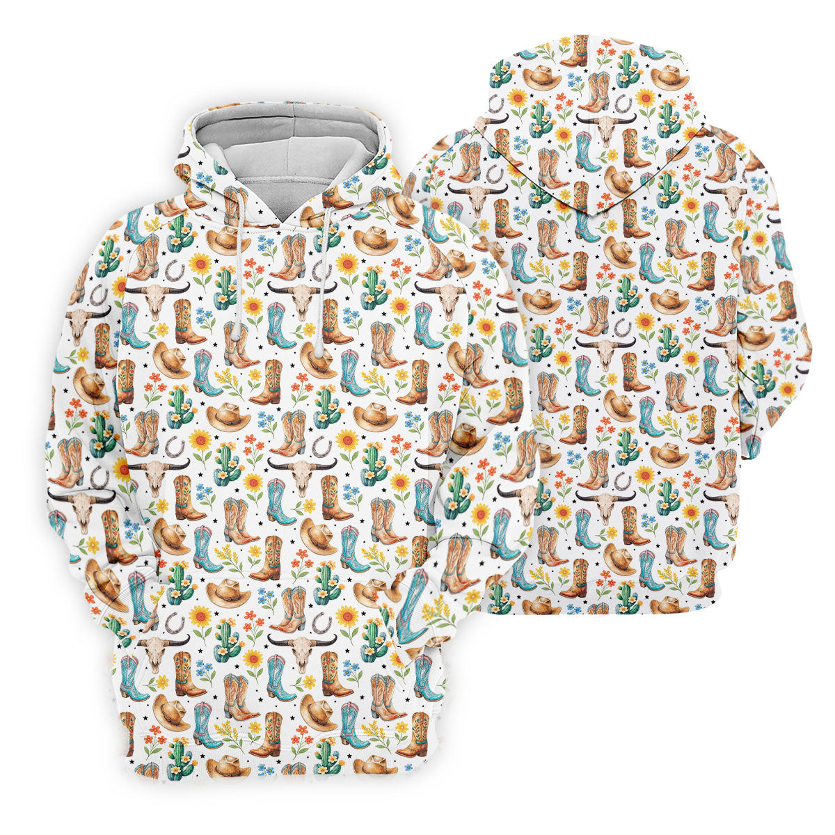 Western Cowboy Boots Floral Pattern Golf Shirt, Women’s Golf Apparel, Golf Shirts For Women