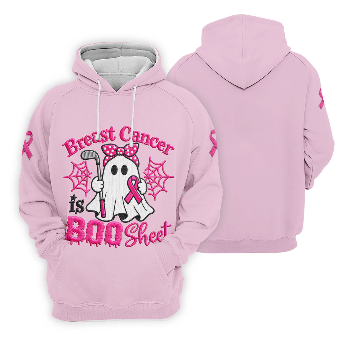 Breast Cancer Is Boo Sheet Ghost Polo Shirt, Men's Golf Shirt, Printed Golf Shirts