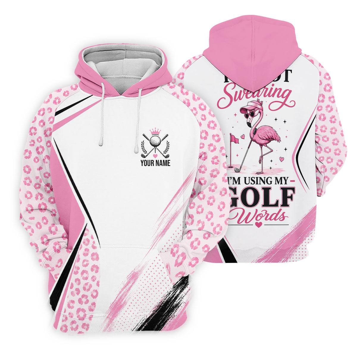 Personalized Pink Golf Crest Polo Shirt, Golf Polo Shirts For Men, Mens Golf Apparel