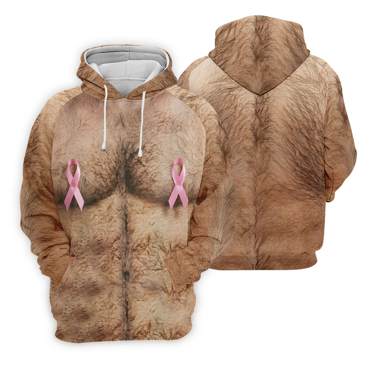 Pink Ribbon Hairy Chest Breast Cancer Golf Shirt, Women’s Golf Polo, Golf Shirts For Women