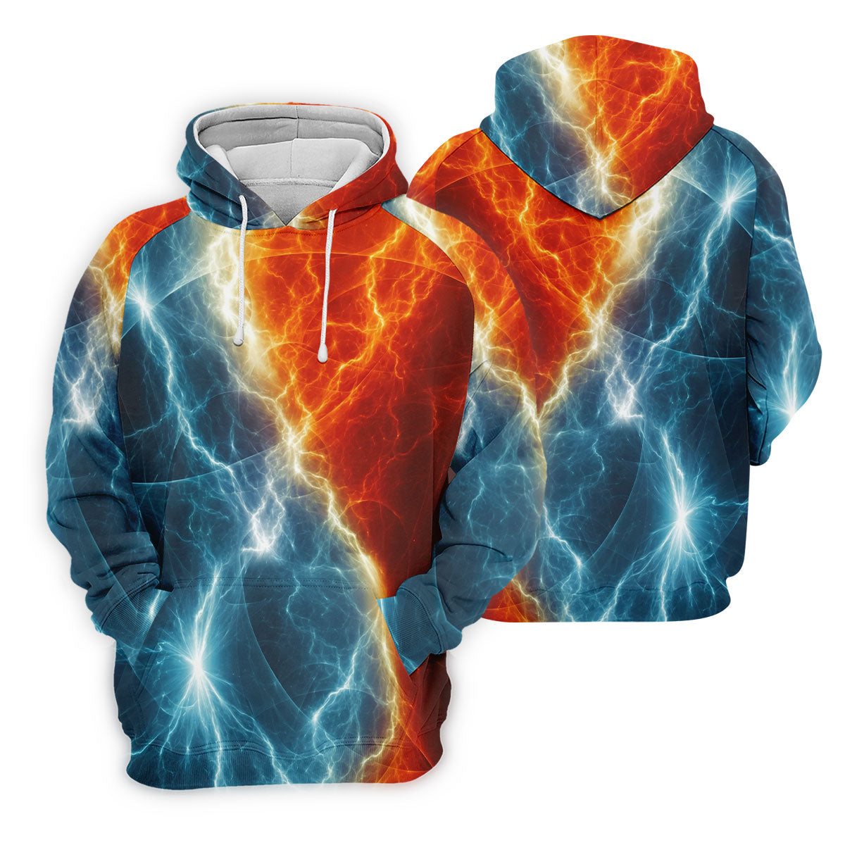 Lightning Fire And Ice Split Golf Polo Shirt, Golf Shirts For Women, Women's Golf Apparel