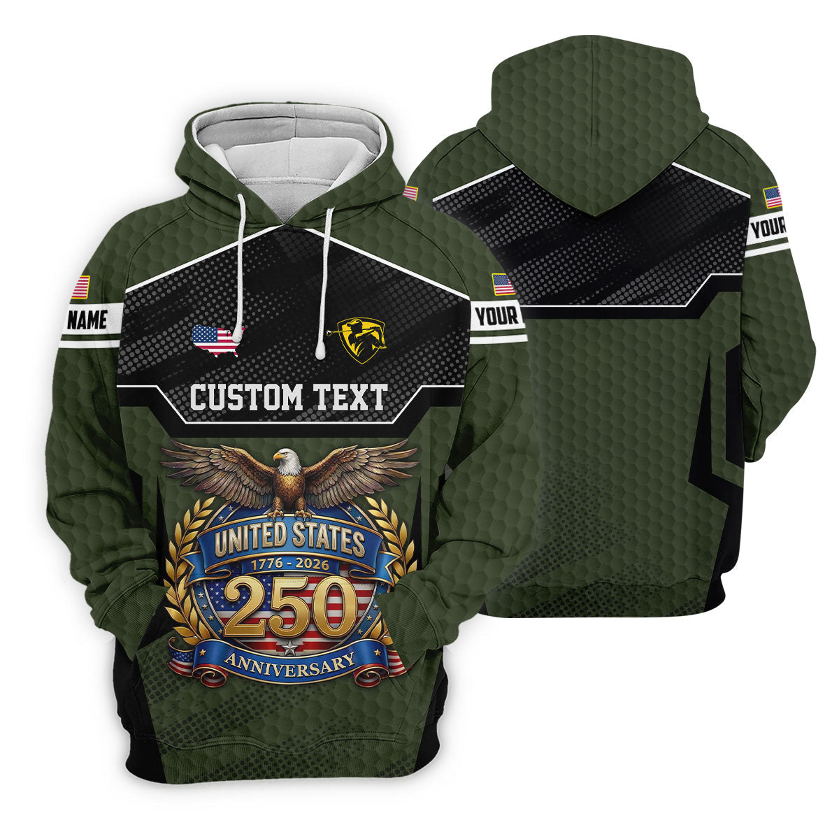 US 250 Anniversary Patriotic 4th Of July Green Golf Shirt, Ladies Golf Shirts, Golf Shirt For Women