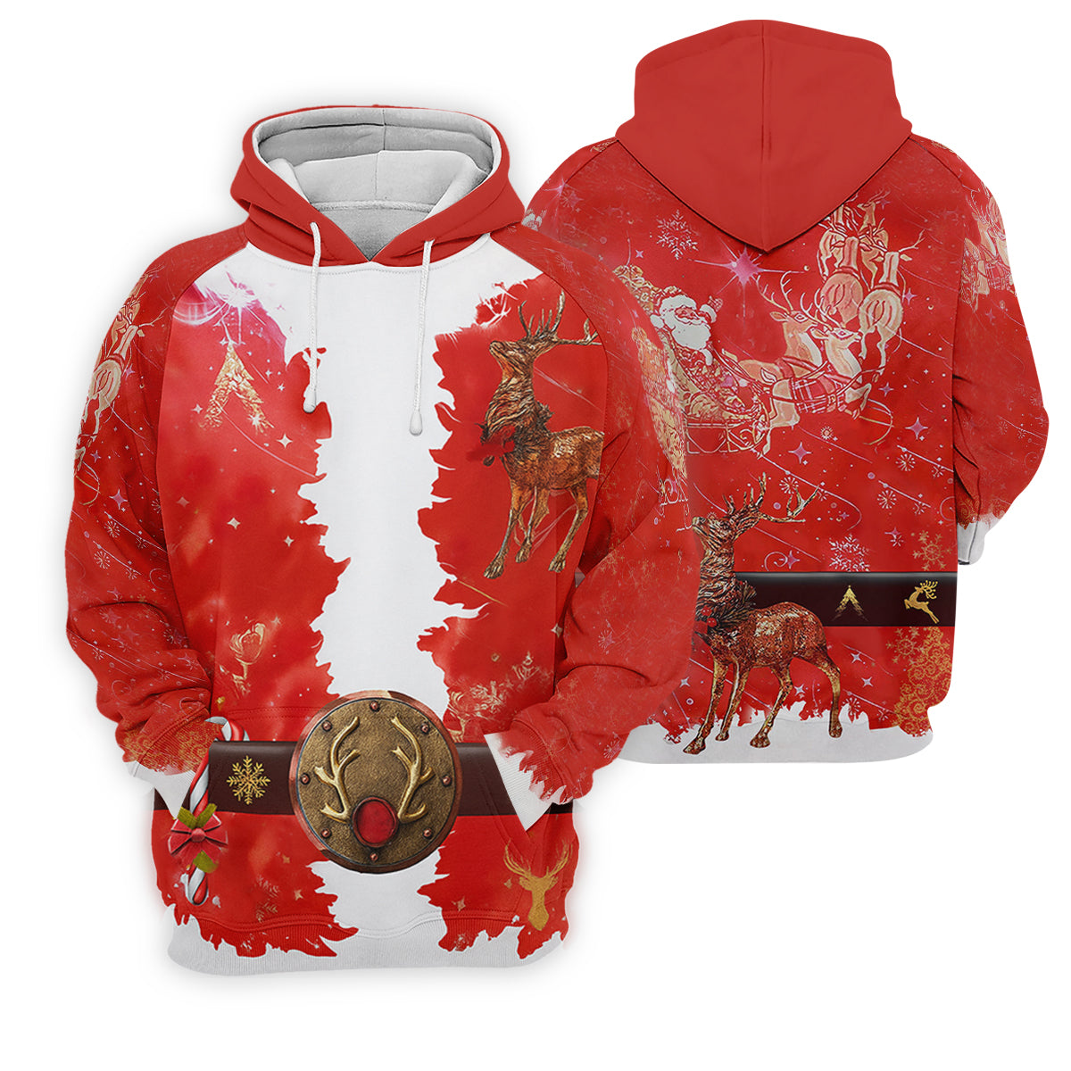 Santa Claus Christmas Print Fun Golf Shirts For Men, Christmas Golf Shirt, Polo Shirts For Men, Golfing Apparel