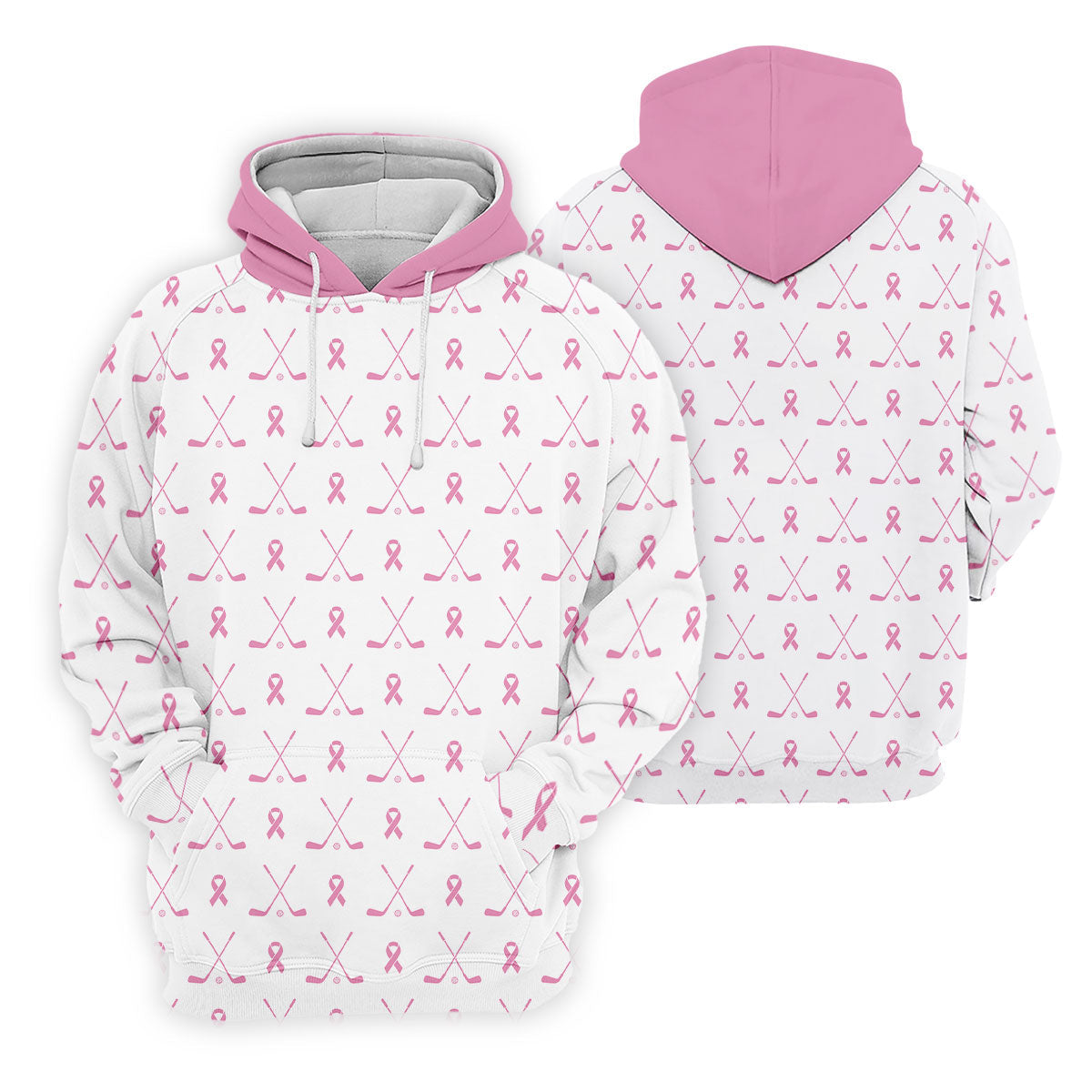 Pink Ribbon Golf Clubs Breast Cancer Polo Shirt, Golf Polo For Women, Ladies Golf Top
