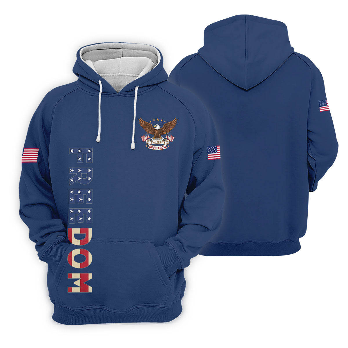 250 Years Of Freedom US Flag Logo Navy Golf Shirt, Patriotic 4th Of July Golf Shirt For Women