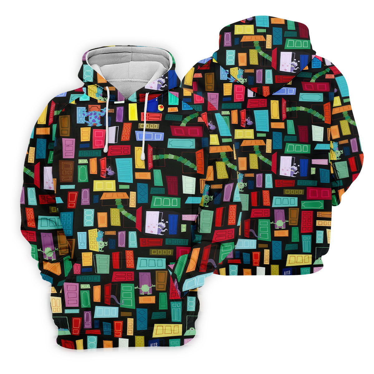 Monster Door Golf Shirt, Colorful Animated Monster World Pattern, Golf Shirt For Men
