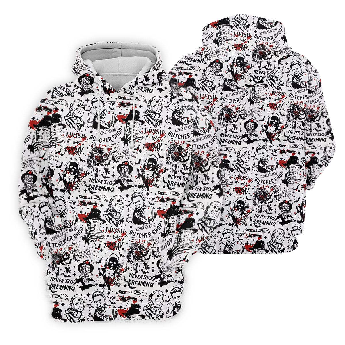 Classic Horror Character Collage Halloween Polo Shirt, Men's Golf Shirt, Mens Golf Apparel