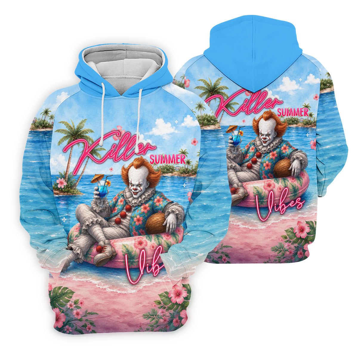 Killer Summer Vibes Scary Clown Golf Polo Shirt, Women's Golf Polo, Golf Tops For Women