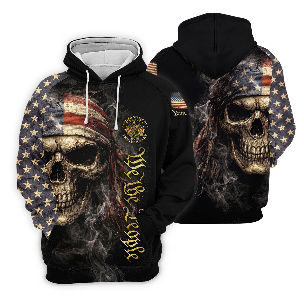 USA 250th Anniversary We The People Patriotic Skull Golf Shirt, 4th Of July Golf Shirt For Women