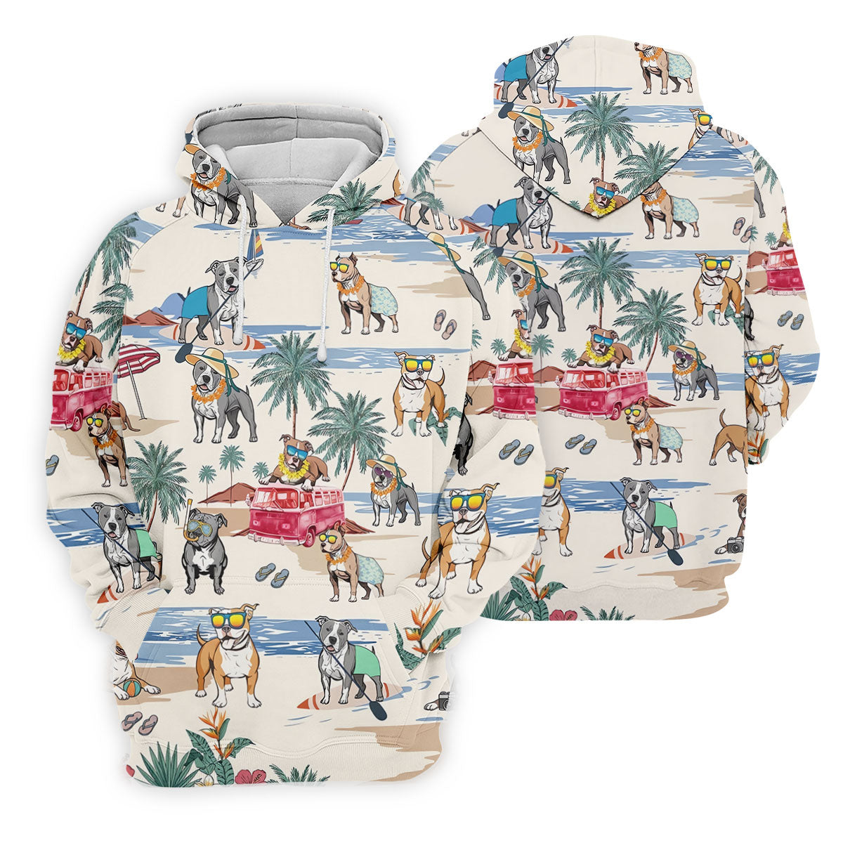 Pit Bull Beach Vacation Tropical Golf Polo Shirt, Golf Shirts For Women, Women's Golf Apparel