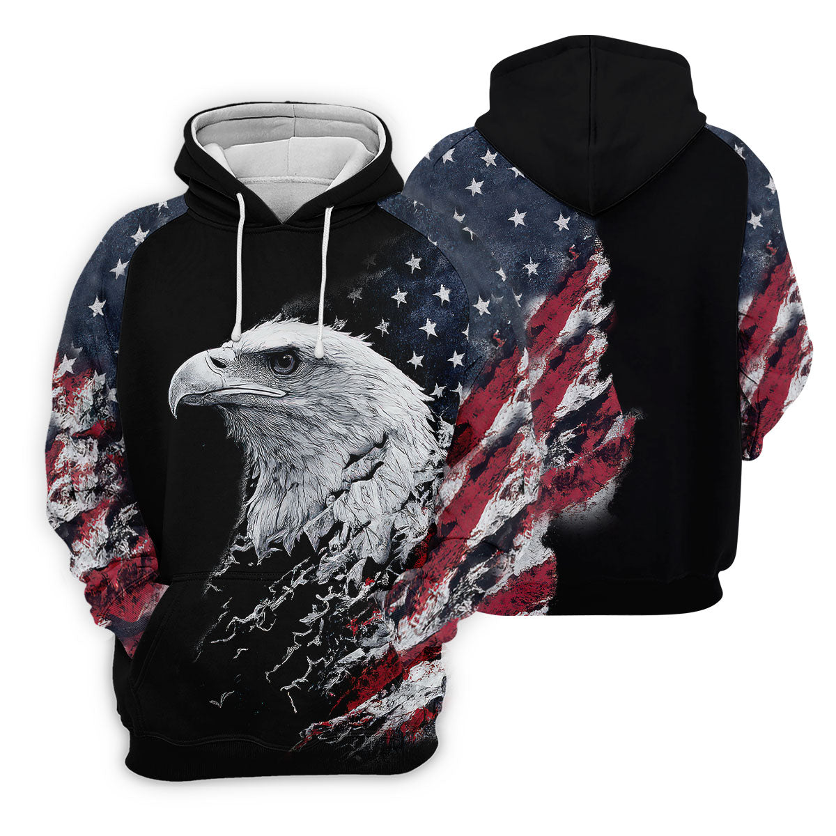 American Flag Bald Eagle Shattering Effect Golf Shirt, Patriotic Golf Shirt, Golf Shirts For Women