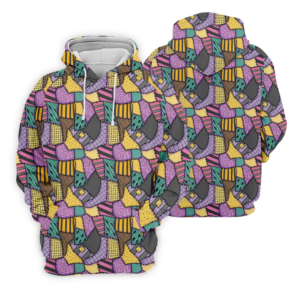 Halloween Patchwork Pattern Golf Polo Shirt, Men's Golf Shirt, Hawaiian Golf Shirt