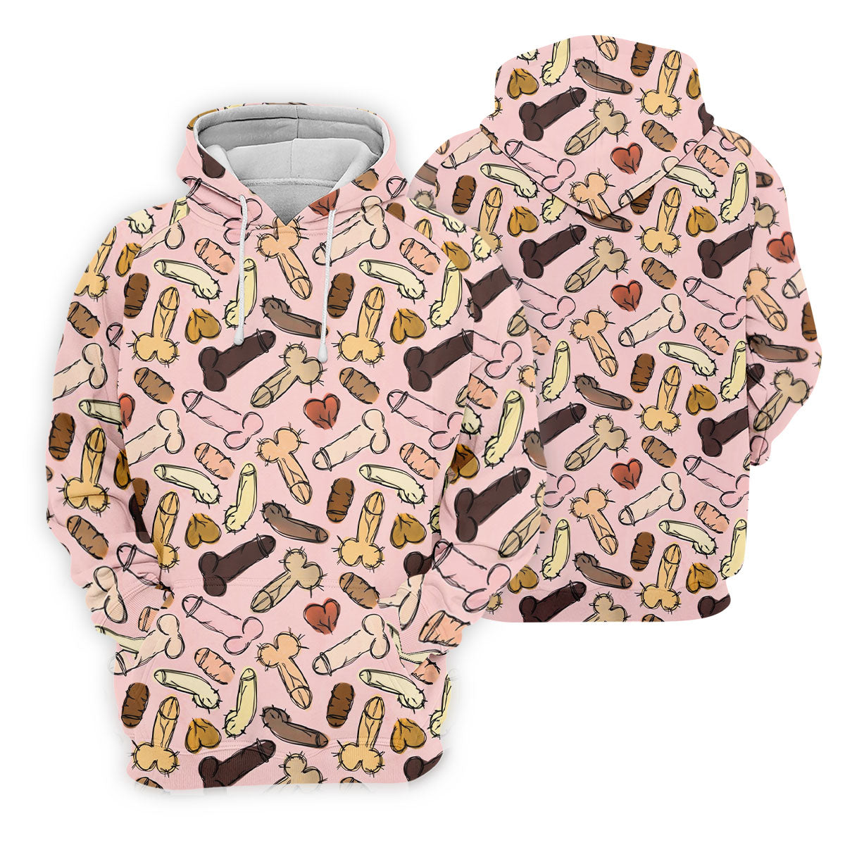 Funny Penis Doodle Pattern Golf Polo Shirt, Women's Golf Tops, Printed Golf Shirt
