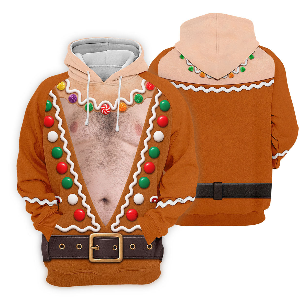 Funny Christmas Gingerbread Costume Polo Shirt, Mens Golf Apparel, Men's Golf Shirt